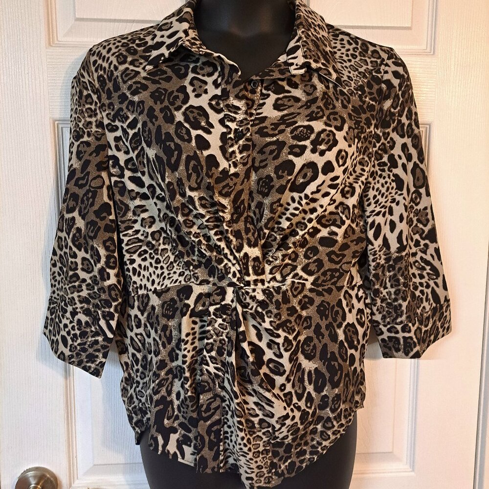 L.N.V. Cheetah Print Blouse